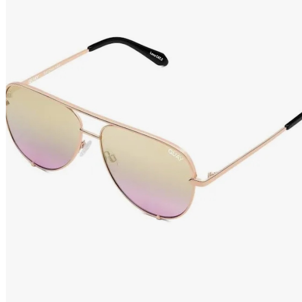 Brand New Quay Gold Aviator Sunglasses with Reflective Lenses